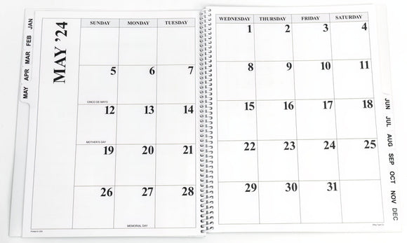 2024 Large Print Date Calendar Book