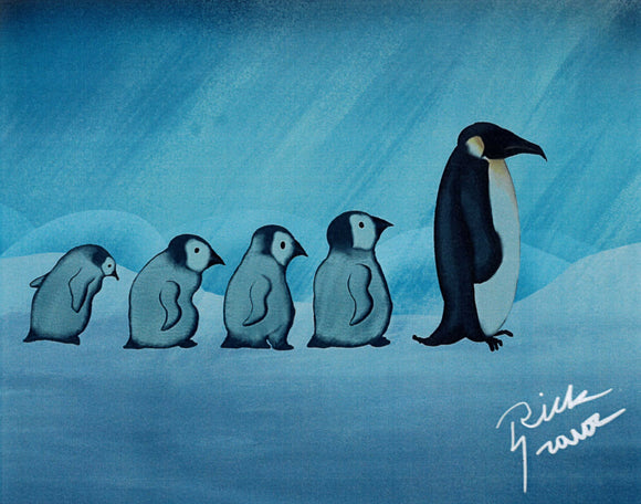 Penguin Family by Rick Fravor